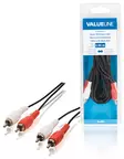 Stereo RCA-äänikaapeli 2x RCA uros - 2x RCA uros 5 m musta - Nedis tuotteet - VLAB24200B50 - 1