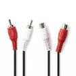 Stereoäänikaapeli | 2x RCA uros | 2x RCA Naaras | Niklattu | 2.00 m | Pyöreä | Musta | Laatikko - Audiokaapelit - 5412810288380 - 1