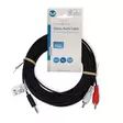 Stereoäänikaapeli | 3.5 mm uros | 2x RCA uros | Niklattu | 10.0 m | Pyöreä | Musta | Label - Audiokaapelit - 5412810420100 - 66