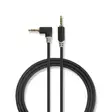 Stereoäänikaapeli | 3.5 mm uros | 3.5 mm uros | Kullattu | 1.00 m | Pyöreä | Antrasiitti | Laatikko - Audiokaapelit - 5412810264940 - 1