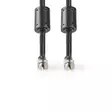 Stereoäänikaapeli | 3.5 mm uros | 3.5 mm uros | Kullattu | 5.00 m | Pyöreä | Antrasiitti | Simpukkalaatikko - Audiokaapelit - 5412810313990 - 10