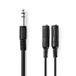 Stereoäänikaapeli | 6.35 mm uros | 2x 6.35 mm naaras | Niklattu | 0.20 m | Pyöreä | Laatikko - Audiokaapelit - 5412810420230 - 1