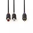Subwoofer Kaapeli | RCA Uros | 2x RCA Naaras | Kullattu | 0.20 m | Pyöreä | 4.0 mm | Antrasiitti | Laatikko - Audiokaapelit - 5412810265190 - 10