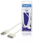 Synkronointi- ja latauskaapeli iPad/iPhone/iPod Apple-laitteelle 30-napainen - USB 2.0 A uros valkoinen 2,00 m - Nedis tuotteet - VLMB39100W20 - 1