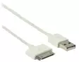 Synkronointi- ja latauskaapeli iPad/iPhone/iPod Apple-laitteelle 30-napainen - USB 2.0 A uros valkoinen 2,00 m - Nedis tuotteet - VLMB39100W20 - 3