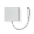 USB N Moniporttisovitin | 3-in-1 | USB 3.2 Gen 1 | USB-C Uros | HDMI Ulostulo / USB-A Naaras / USB-C Naaras | 5 Gbps | 0.10 m | Pyöreä | Niklattu | PVC | Valkoinen | Laatikko - Tietokone ja verkko - 5412810416080 - 30