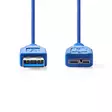 USB kaapeli | USB 3.2 Gen 1 | USB-A Uros | USB Micro-B Uros | 5 Gbps | Niklattu | 5.00 m | Pyöreä | PVC | Sininen | Kirjekuori - Tietokone ja verkko - 5412810275250 - 10