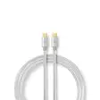 USB kaapeli | USB 3.2 Gen 1 | USB-C Uros | USB-C Uros | 60 W | 4K@60Hz | 5 Gbps | Kullattu | 1.00 m | Pyöreä | Nailon / Punottu | Alumiini | Laatikko kannella ja ikkunalla - Tietokone ja verkko - 5412810262830 - 1