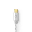 USB kaapeli | USB 3.2 Gen 1 | USB-C Uros | USB-C Uros | 60 W | 4K@60Hz | 5 Gbps | Kullattu | 1.00 m | Pyöreä | Nailon / Punottu | Alumiini | Laatikko kannella ja ikkunalla - Tietokone ja verkko - 5412810262830 - 46
