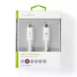 USB kaapeli | USB 3.2 Gen 2 | USB-C Uros | USB-C Uros | 100 W | 4K@60Hz | 10 Gbps | Niklattu | 1.00 m | Pyöreä | PVC | Valkoinen | Laatikko - Tietokone ja verkko - 5412810316120 - 66