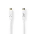 USB kaapeli | USB 3.2 Gen 2 | USB-C Uros | USB-C Uros | 100 W | 4K@60Hz | 10 Gbps | Niklattu | 1.00 m | Pyöreä | PVC | Valkoinen | Laatikko - Tietokone ja verkko - 5412810316120 - 1