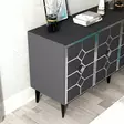 Anthrasitti Hopea Konsoli - 100% Melamiinipinnoitettu Lastulevy, 18mm, 150x40x79cm, 2 Pakettia, Moderni ja Tyylikäs - Lipastot ja senkit - 8684282612780 - 6
