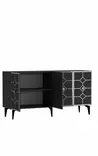 Anthrasitti Hopea Konsoli - 100% Melamiinipinnoitettu Lastulevy, 18mm, 150x40x79cm, 2 Pakettia, Moderni ja Tyylikäs - Lipastot ja senkit - 8684282612780 - 8