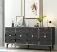Anthrasitti Hopea Konsoli - 100% Melamiinipinnoitettu Lastulevy, 18mm, 150x40x79cm, 2 Pakettia, Moderni ja Tyylikäs - Lipastot ja senkit - 8684282612780 - 3