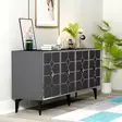 Anthrasitti Hopea Konsoli - 100% Melamiinipinnoitettu Lastulevy, 18mm, 150x40x79cm, 2 Pakettia, Moderni ja Tyylikäs - Lipastot ja senkit - 8684282612780 - 4