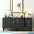 Anthrasitti Hopea Konsoli - 100% Melamiinipinnoitettu Lastulevy, 18mm, 150x40x79cm, 2 Pakettia, Moderni ja Tyylikäs - Lipastot ja senkit - 8684282612780 - 2