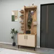 Atlantic Pine Beige Hall Stand - 100% Melamiini, 18mm, 74,4x182,8x33cm, Lisäsäilytys, Seinään Kiinnitettävä - Eteiskaapit - 8684283433780 - 3