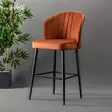 Bar Stool Setti 4 kpl - Tyylikäs ja Kestävä Kaluste - Laadukas Melamiinipinnoitettu Lastulevy - Laadukas Polyesterikangas - Baarijakkarat - 8683742879800 - 2