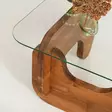 Chesnut-värinen sohvapöytä: 100% karkaistu lasi, mäntykehys, 86x36x66 cm, tyylikäs ja kestävä sisustuselementti - Sohvapöydät - 8684283311040 - 5