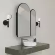Musta Kylpyhuonekaappi Peilillä - MDF 18 mm - 12x45x50 cm - Peili 2x60x70 cm - Tyylikäs ja Kestävä - Kylpyhuonekalusteet - 8683742873280 - 3