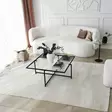 Moderni Teollinen Musta sohvapöytä - 100% Karkaistu Lasi, Metallijalat, 85x85x35 cm, Sähköstaattinen Maalaus - Sohvapöydät - 8683342949590 - 5