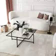 Moderni Teollinen Musta sohvapöytä - 100% Karkaistu Lasi, Metallijalat, 85x85x35 cm, Sähköstaattinen Maalaus - Sohvapöydät - 8683342949590 - 3