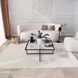 Moderni Teollinen Musta sohvapöytä - 100% Karkaistu Lasi, Metallijalat, 85x85x35 cm, Sähköstaattinen Maalaus - Sohvapöydät - 8683342949590 - 7