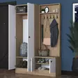 Hall Standi - Tyylikäs Valkoinen Pähkinä, 100% Melamiini E1 Laatu, 18mm, 119,6x182,8x35,5cm, Useita Hyllyjä, Kiinnitettävä - Eteiskaapit - 8683743764600 - 5