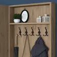 Hall Standi - Tyylikäs Valkoinen Pähkinä, 100% Melamiini E1 Laatu, 18mm, 119,6x182,8x35,5cm, Useita Hyllyjä, Kiinnitettävä - Eteiskaapit - 8683743764600 - 7