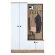 Hall Standi - Tyylikäs Valkoinen Pähkinä, 100% Melamiini E1 Laatu, 18mm, 119,6x182,8x35,5cm, Useita Hyllyjä, Kiinnitettävä - Eteiskaapit - 8683743764600 - 8