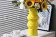 Keltainen Keraaminen Maljakko - 100% Keraaminen, 11x29x11 cm, Tyylikäs Sisustuselementti Kodin Koristeluun - Kukka-amppelit ja maljakot - 8684282979920 - 1