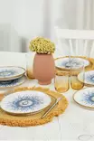 Keraaminen Jälkiruokalautasetti 22 cm (6 kpl) - Antibakteerinen, Helppo Puhdistaa, Ekologinen, Valkoinen/Sininen/Oranssi - Lautaset - 8684283355860 - 3