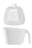 Kestävä ja tyylikäs valkoinen siiviläsarja (2 kpl) - 100% muovia, koko 24 x 21 x 14 cm, keittiöön sopiva - Keittiötyövälineet - 8684283712090 - 1