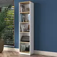 Kirjahylly - Valkoinen Pähkinä, 100% Melamiinipinnoitettu, 18 mm, 40x161,8x25 cm, Helppo Kokoaminen, Kestävä ja Tyylikäs - Kirjahyllyt - 8683742031840 - 2
