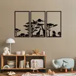 Koristeellinen Metallinen Seinäkoriste, Musta, 100% Metalli, 1,5 mm, 40 x 69 cm, 3-osainen, Helppo Asennus - Koristeet, koriste-esineet - 8683342941310 - 2
