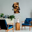 Koristeellinen Puu-Seinäkoriste, Pähkinä-Musta, 43x58x3 cm, 50% Puu, 50% Metalli, Ainutlaatuinen Sisustuselementti - Koristeet, koriste-esineet - 8684282474050 - 5