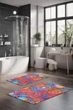 Kylpyhuonematto Setti 2-osainen, Monivärinen, 100% Polyesteri, 7 mm Nukka, 600 gr/m², Koko 40x60 cm ja 60x100 cm - Kylpyhuonematot ja kosteantilan matot - 8684283196760 - 2