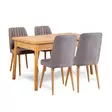 Laajennettava Ruokapöytä ja Tuolit (5-osainen) - Atlantic Pine Grey - 100% Melamiinipinnoitettu - 18mm Paksuus - Ruokapöydät - 8683342722070 - 1