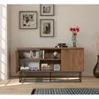 Moderni ja Teollinen Konsoli - 100% Melamiinipinnoitettu - Pähkinä Musta - Metalli Jalat - 140x72x36 cm - Lipastot ja senkit - 8682870773370 - 3