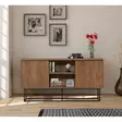Moderni ja Teollinen Konsoli - 100% Melamiinipinnoitettu - Pähkinä Musta - Metalli Jalat - 140x72x36 cm - Lipastot ja senkit - 8682870773370 - 2