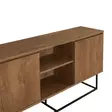 Moderni ja Teollinen Konsoli - 100% Melamiinipinnoitettu - Pähkinä Musta - Metalli Jalat - 140x72x36 cm - Lipastot ja senkit - 8682870773370 - 6