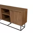 Moderni ja Teollinen Konsoli - 100% Melamiinipinnoitettu - Pähkinä Musta - Metalli Jalat - 140x72x36 cm - Lipastot ja senkit - 8682870773370 - 5