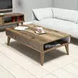 Moderni sohvapöytä, Pähkinä, 100% Melamiinipinnoitettu Lastulevy, 18mm, 105x34,6x60cm, 2 Pakkausta, Tyylikäs ja Kestävä - Sohvapöydät - 8681875827750 - 2