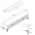 Moderni TV-taso, 180 cm, Pähkinä-Antrasiitti, 100% Melamiinipinnoitettu, Useita Hyllyjä, Metallijalat, 18 mm Paksuus - TV-tasot - 8683342718950 - 6