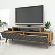 Moderni TV-taso, Pähkinä Chalcedony, 140x48,8x41,8 cm, 100% Melamiinipinnoitettu, Useita Hyllyjä, Seinäkiinnitys - TV-tasot - 8681875184440 - 3
