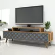 Moderni TV-taso, Pähkinä Chalcedony, 140x48,8x41,8 cm, 100% Melamiinipinnoitettu, Useita Hyllyjä, Seinäkiinnitys - TV-tasot - 8681875184440 - 2