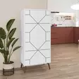 Monikäyttöinen Kaappi - Valkoinen, 100% Melamiinipinnoitettu Lastulevy, 18 mm, 62,6x136x35,6 cm, Pehmeästi Sulkeutuvat Saranat - Kaapit ja lipastot - 8683743797950 - 4