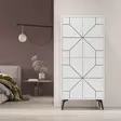 Monikäyttöinen Kaappi - Valkoinen, 100% Melamiinipinnoitettu Lastulevy, 18 mm, 62,6x136x35,6 cm, Pehmeästi Sulkeutuvat Saranat - Kaapit ja lipastot - 8683743797950 - 11