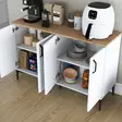 Monikäyttöinen Kaappi - Valkoinen Pähkinä - 100% Melamiinipinnoitettu E1 Laatu Lastulevy - 120x78,6x40 cm - Kaapit ja lipastot - 8684283108800 - 5