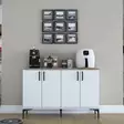 Monikäyttöinen Kaappi - Valkoinen Pähkinä - 100% Melamiinipinnoitettu E1 Laatu Lastulevy - 120x78,6x40 cm - Kaapit ja lipastot - 8684283108800 - 2